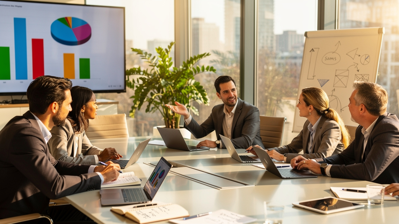 Equipe realizando debriefing estruturado após evento corporativo