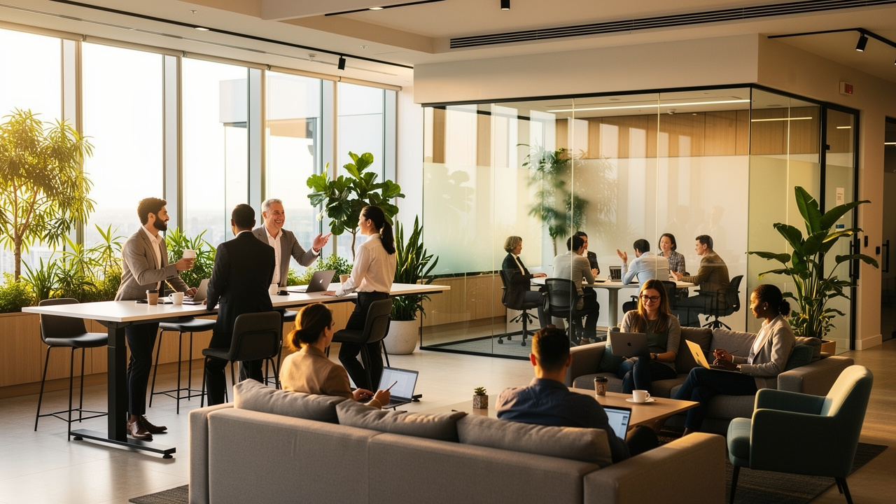 Escritório híbrido com taxa de ocupação equilibrada e saudável