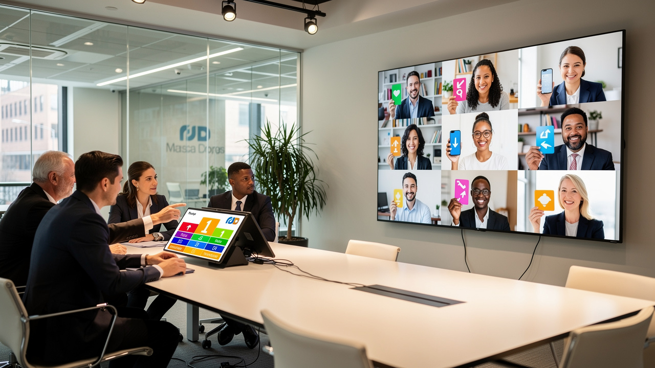 Evento híbrido com gamificação conectando participantes presenciais e remotos