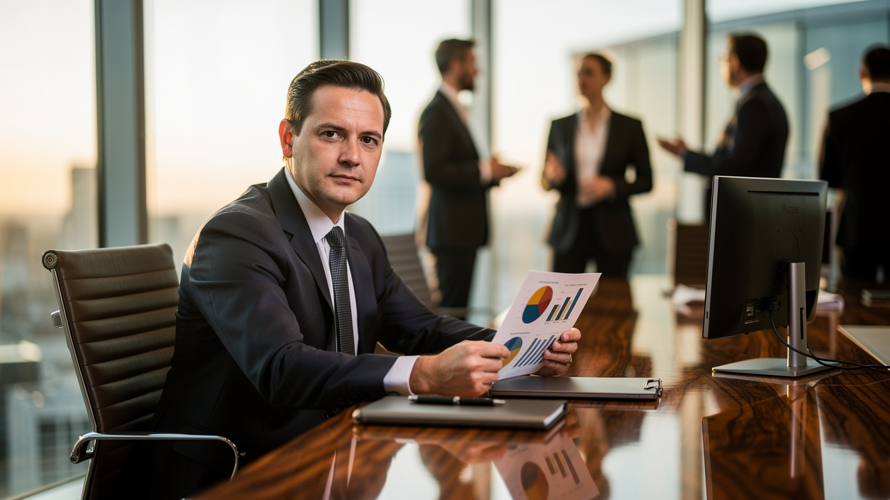 Executivo tomando decisão estratégica baseada em dados de ocupação