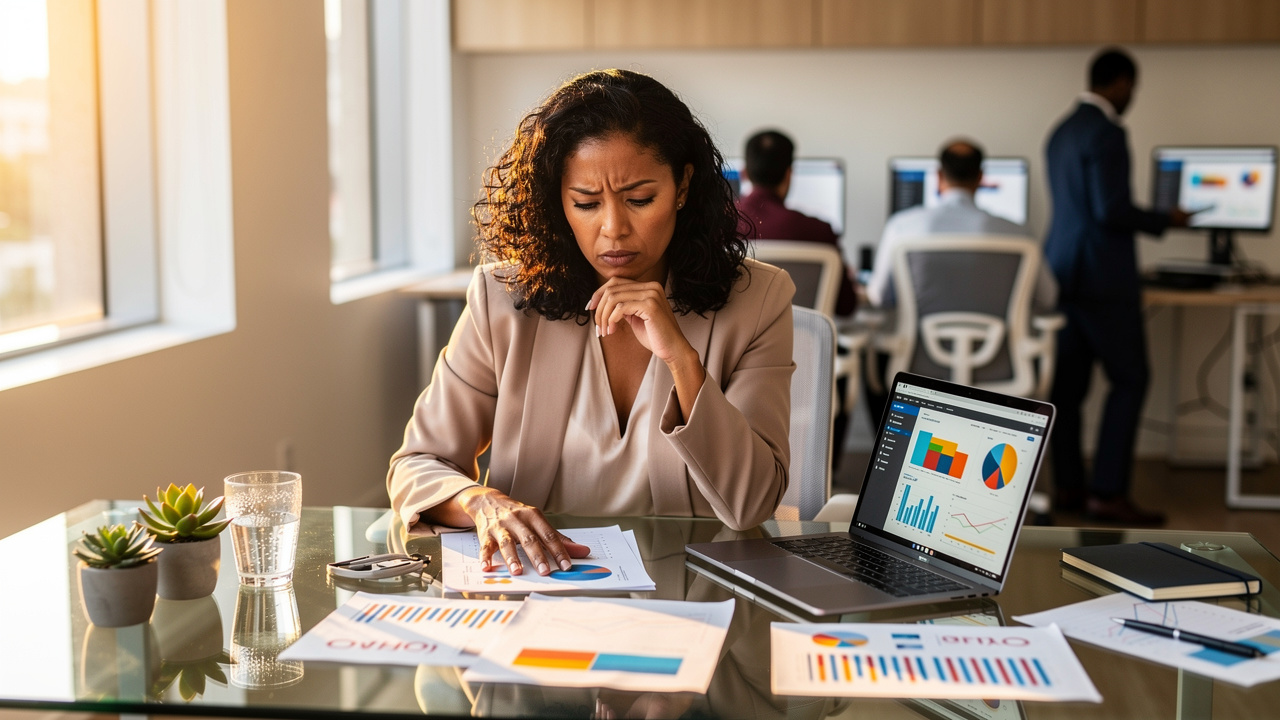 Gestora analisando dados de bem-estar organizacional