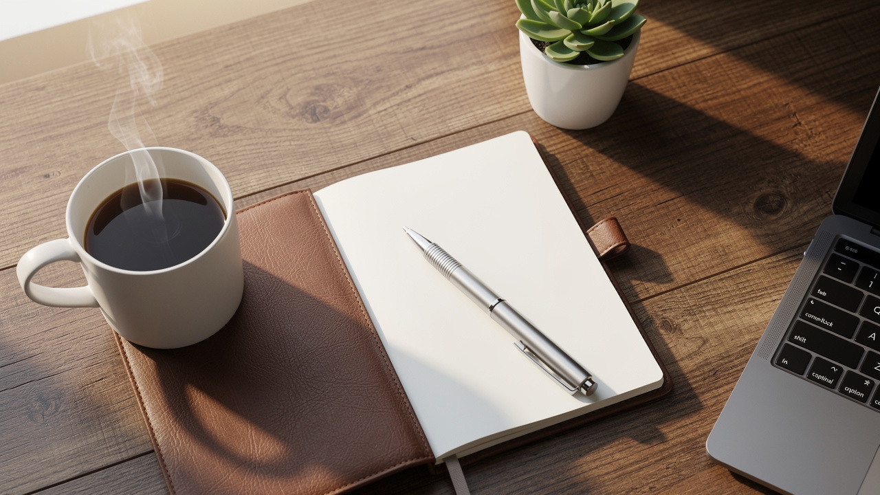 Mesa de trabalho para planejamento estratégico de treinamento corporativo