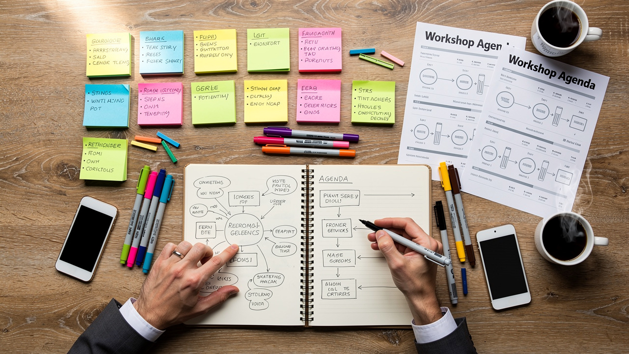 Materiais de planejamento e metodologias ativas para workshop corporativo