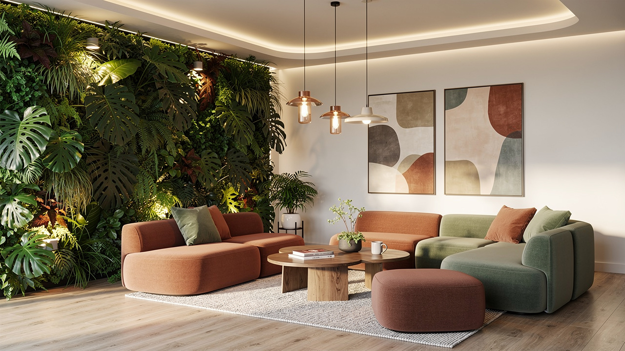 Área de descompressão e bem-estar para colaboradores no escritório