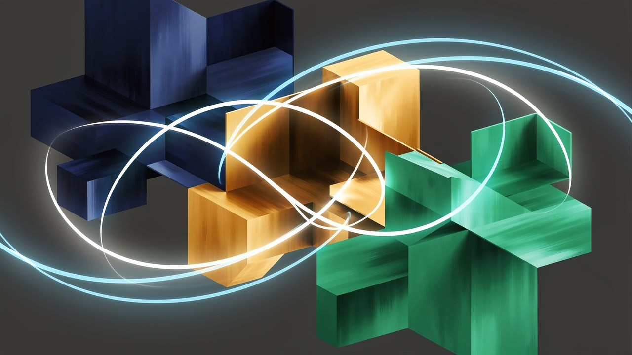 Ilustração abstrata da automação predial conectada e dados